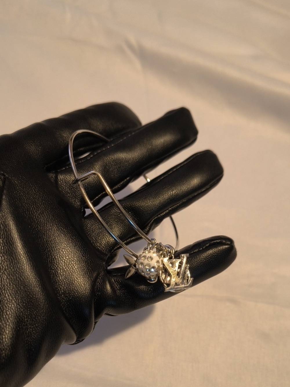 Adjustable Silver Tone Bracelet With Charms - Picture 2 of 4